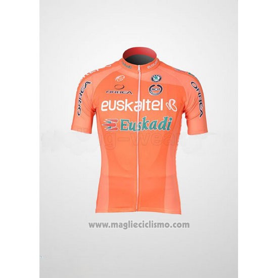 2011 Abbigliamento Ciclismo Euskalte Arancione Manica Corta e Salopette